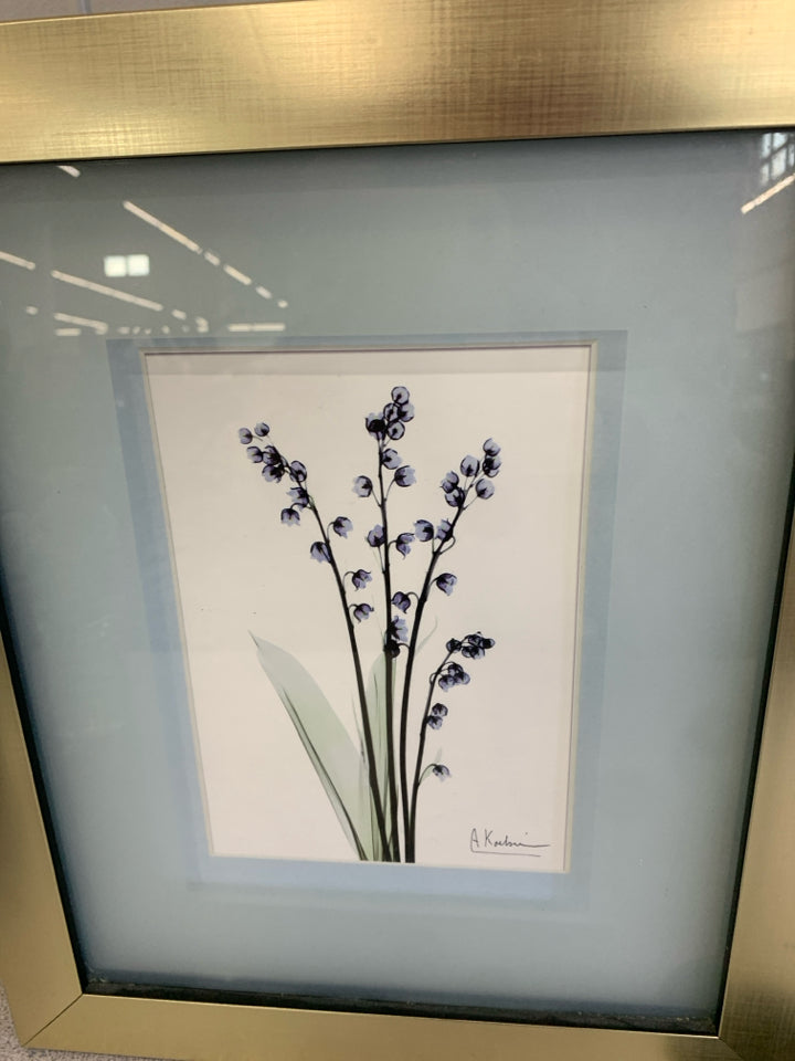 3PC FRAMED BLUE BOTANICAL X-RAY PRINTS ALBERT KOETSIER.