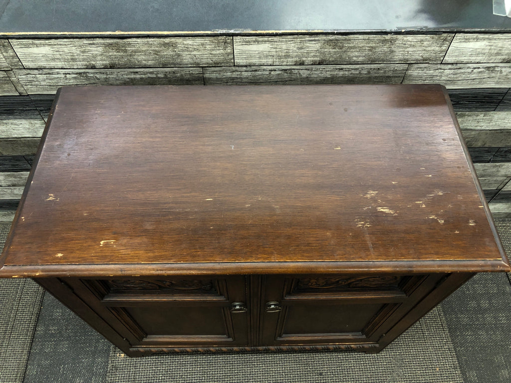 VTG DARK WOOD CABINET.