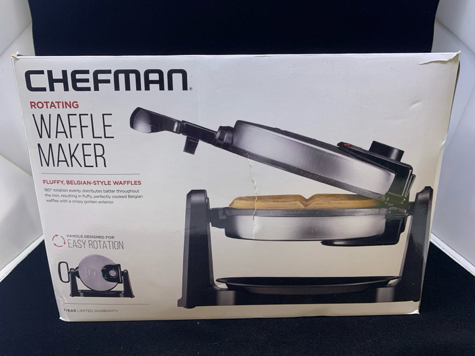 NIB CHEFMAN ROTATING WAFFLE MAKER.