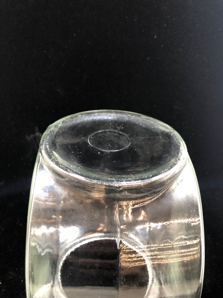 GLASS CANISTER W/WOODEN LID.