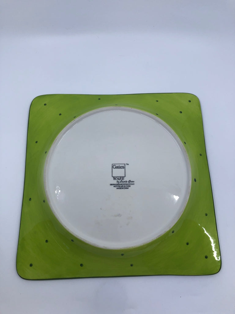 GATES WARE GREEN CLOVER TRAY.