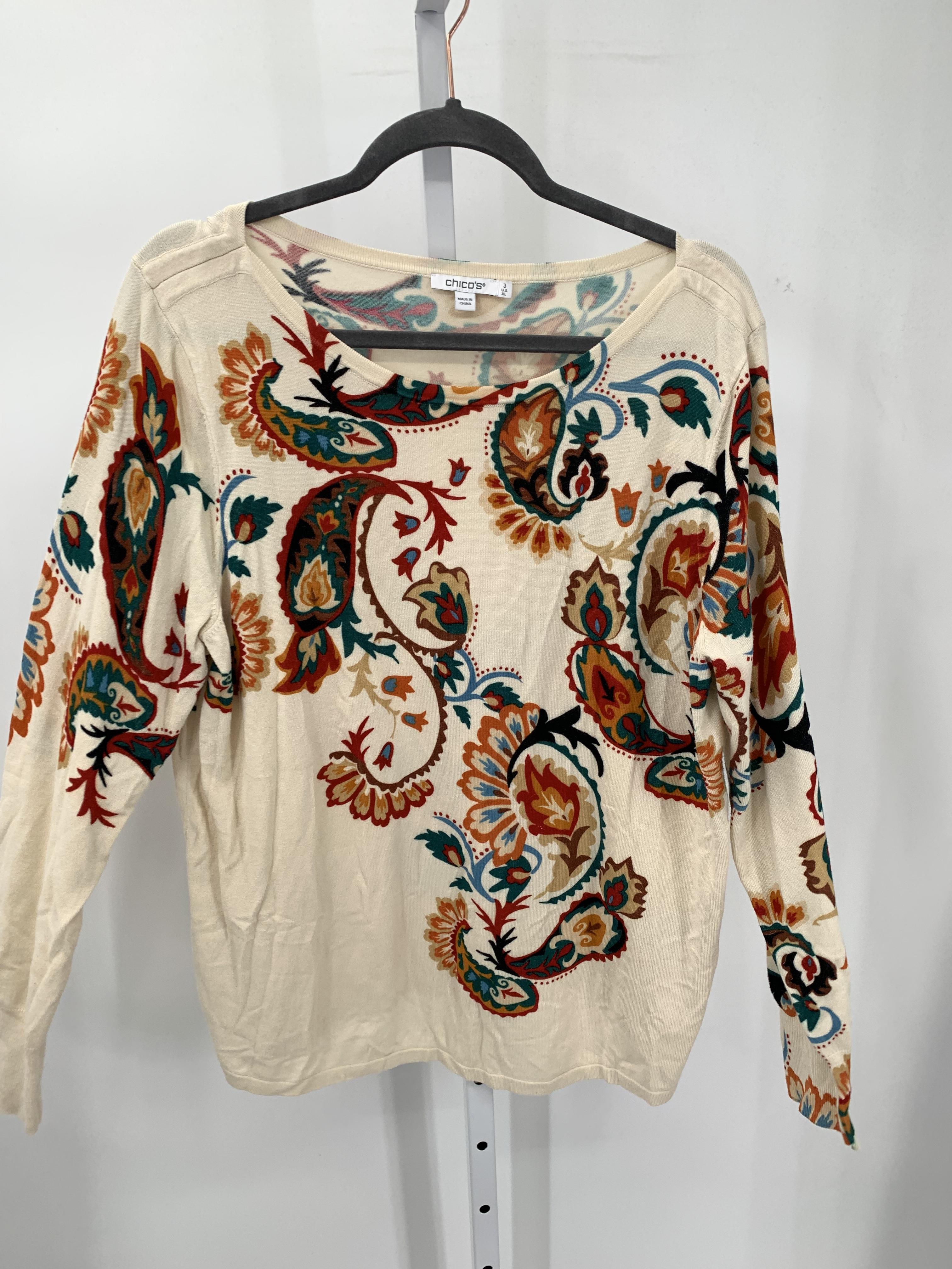 Chico's Size Extra Large Misses Long Slv Sweater