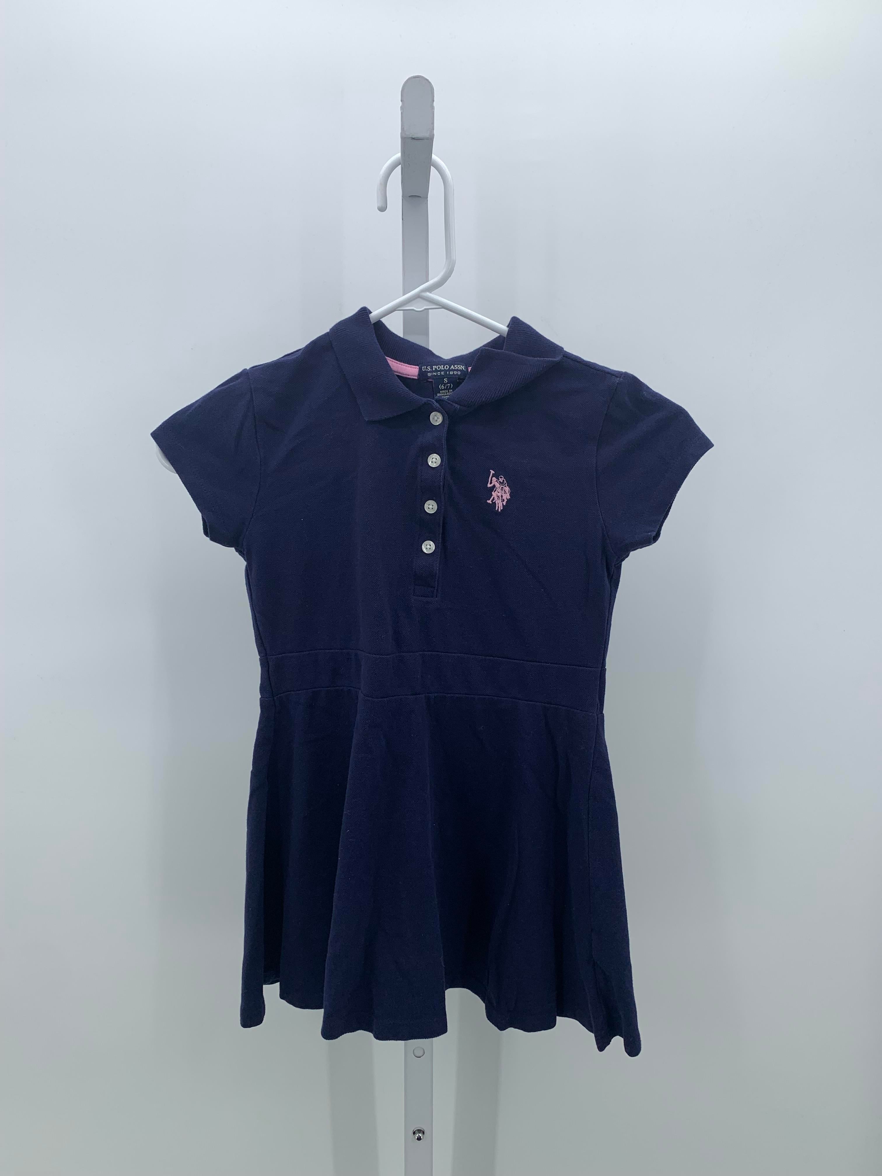 U.S. Polo Size 6-7 Girls Short Sleeve Dress