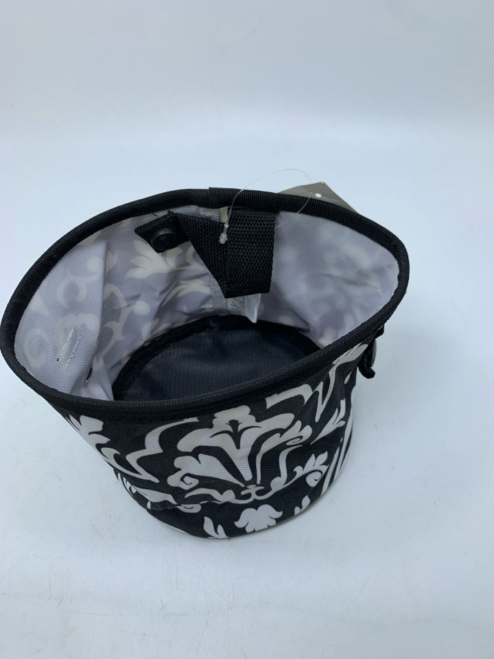 NEW BLACK/WHITE PAISLEY PATTERN FABRIC OH SNAP BIN.