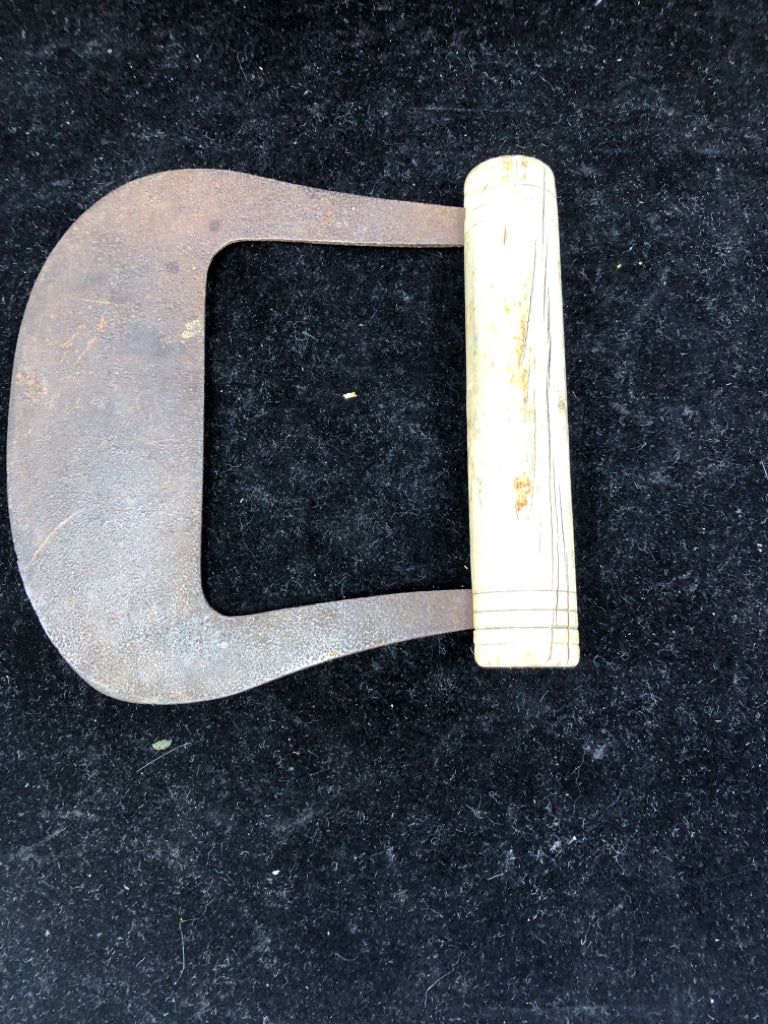 METAL CHOPPER W/ WOOD HANDLE.