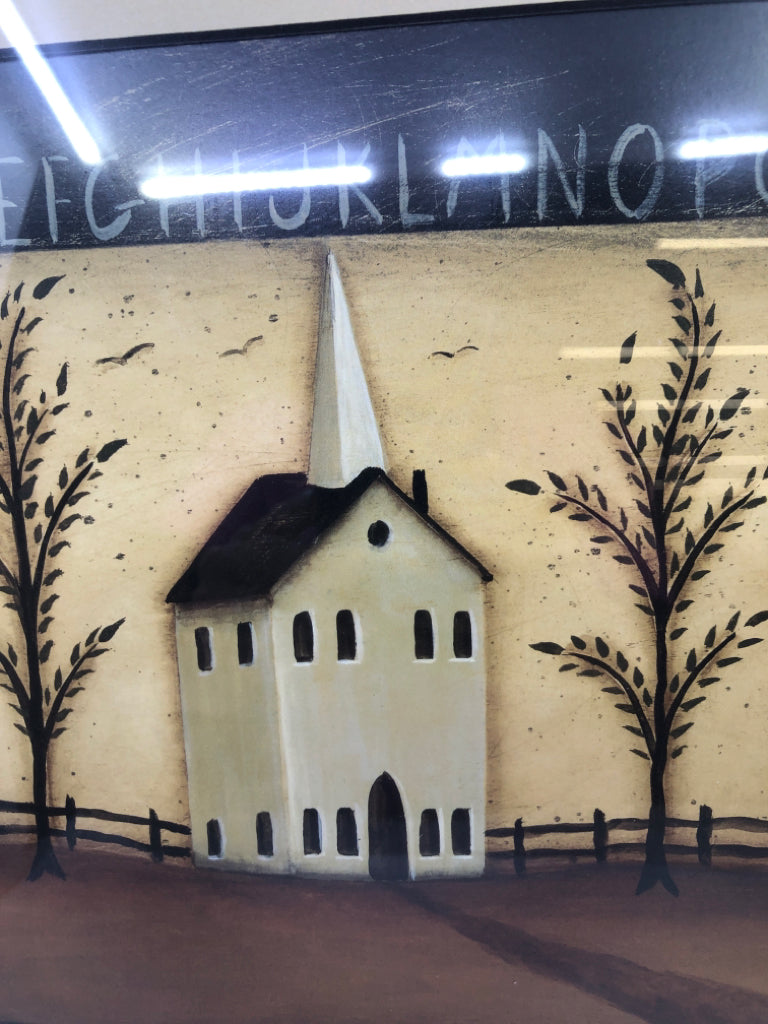 PRIMITIVE CHURCH ALPHABET WALL DECOR.