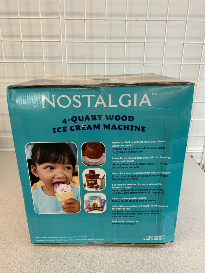 NIB NOSTALGIA ICE CREAM MACHINE.