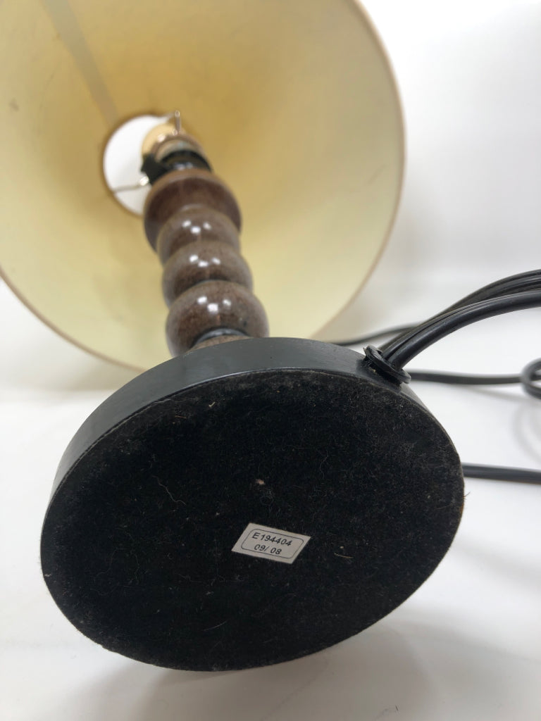 FAUX STONE/METAL STACKED LIGHT BARREL SHADE.