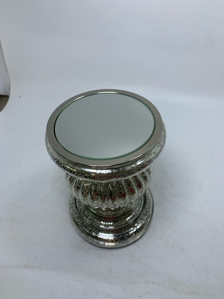 MERCURY GLASS PILLAR CANDLE W/ LIGHT UP.