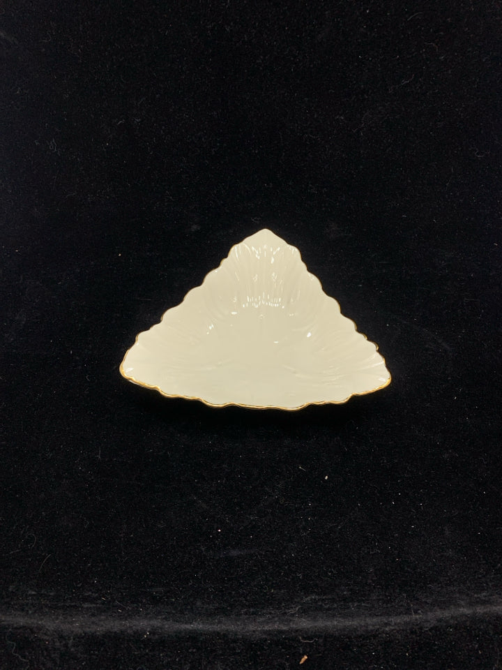 GOLD TRIM TRIAD DISH.