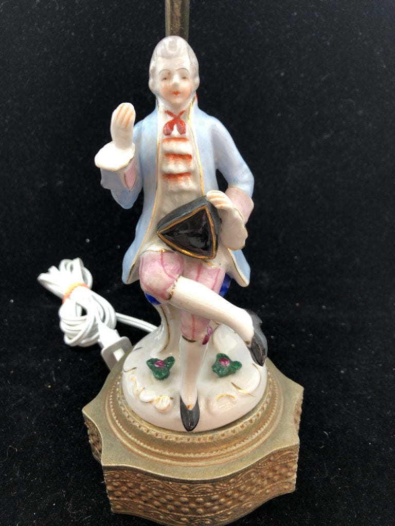 VTG VICTORIAN MAN PORCELAIN LAMP.