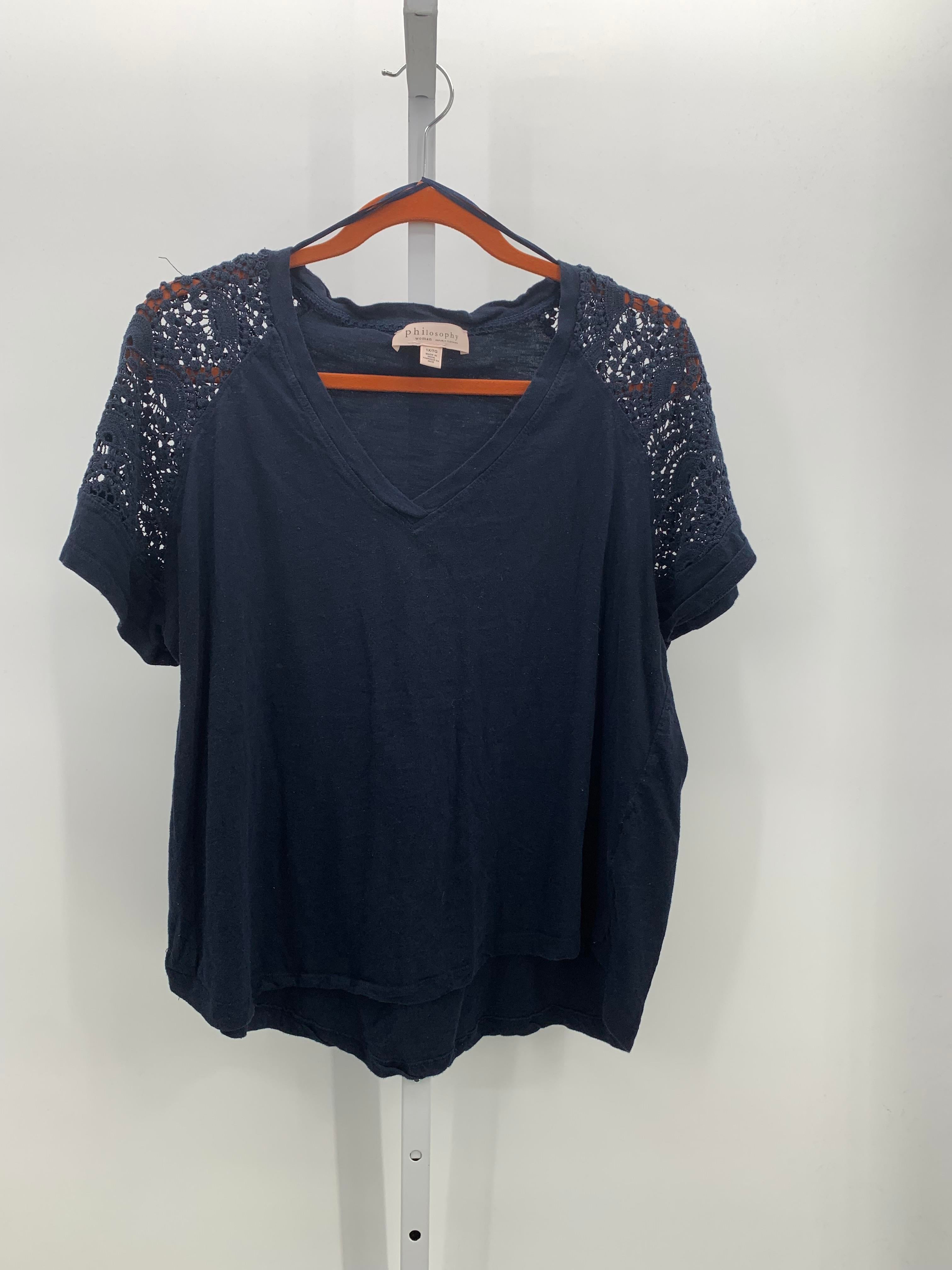 philosophy Size 1X Womens Short Sleeve Shirt