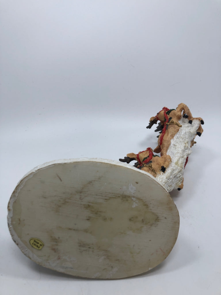 SANTA AND HIS REINDEER FIGURINE W/BOX.