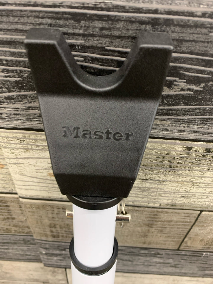 WHITE AND BLACK DOOR LOCK.
