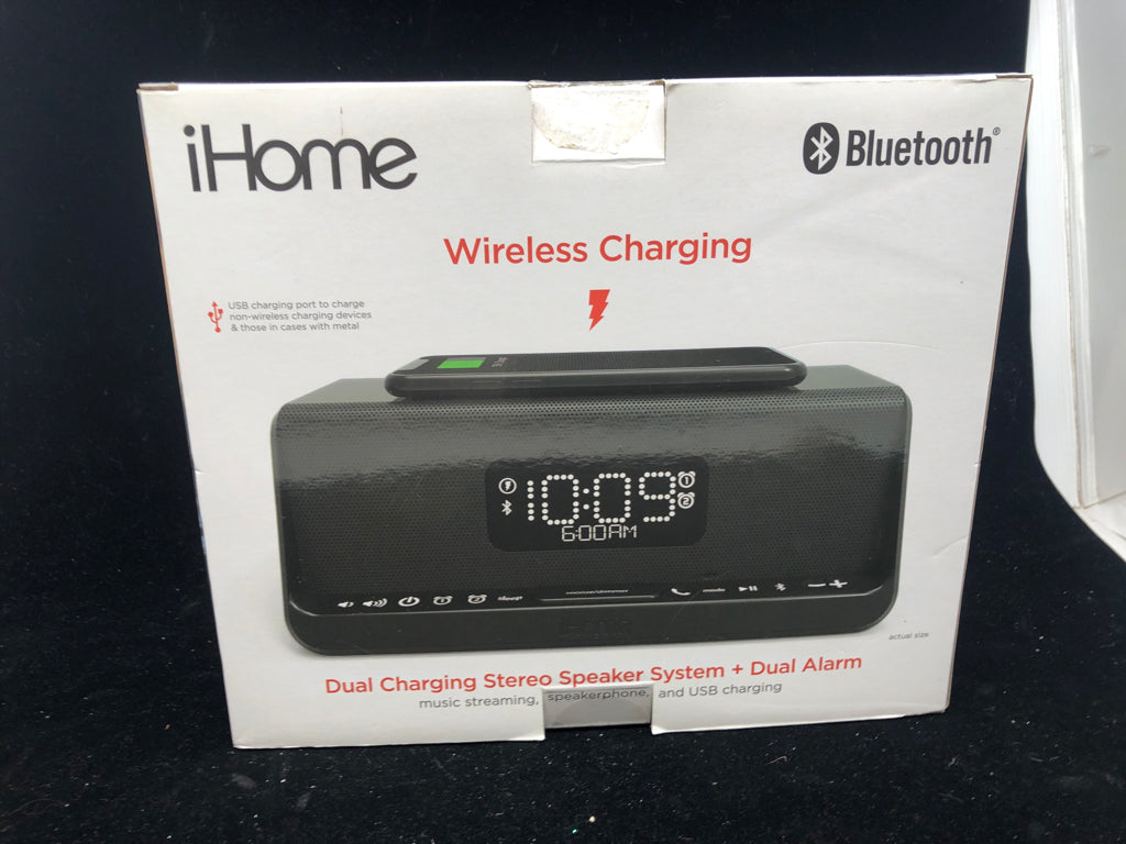 NIB IHOME WIRELESS CHARGING ALARM CLOCK