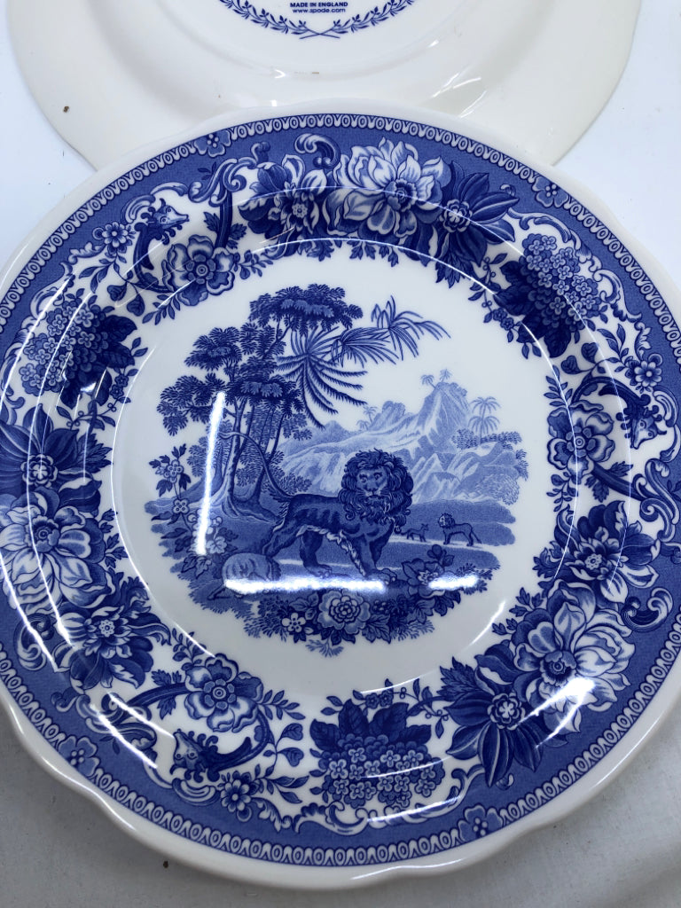 5 SPODE BLUE ROOM COLLECTION DINNER PLATE SET.