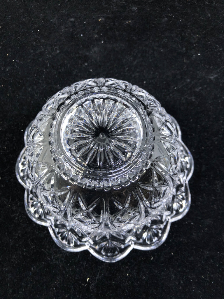 CUT GLASS WAVY EDGE NUT/CANDY BOWL.