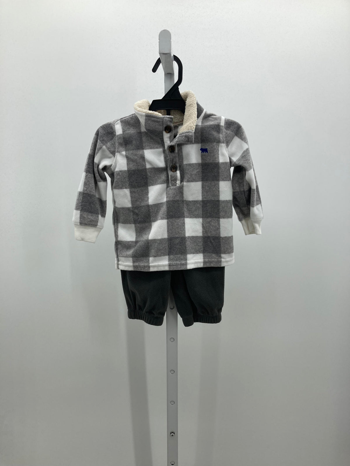 WHITE CHECKERED FLEECE SHIRT AND PANTS