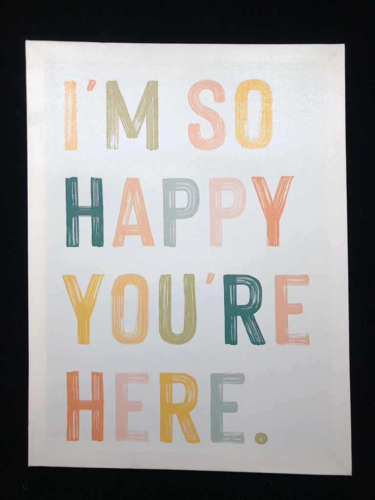 I'M SO HAPPY CANVAS WALL ART.