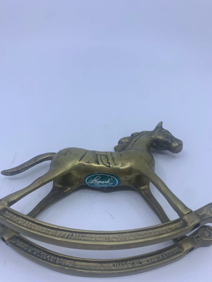 SMALL BRASS ROCKING HORSE.