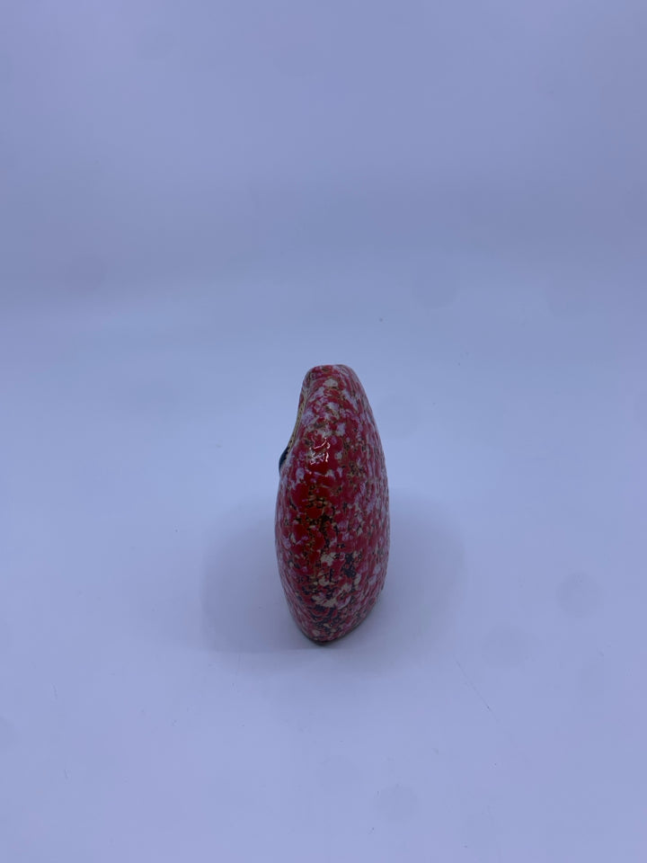 CERAMIC RED SPECKLED OWL.