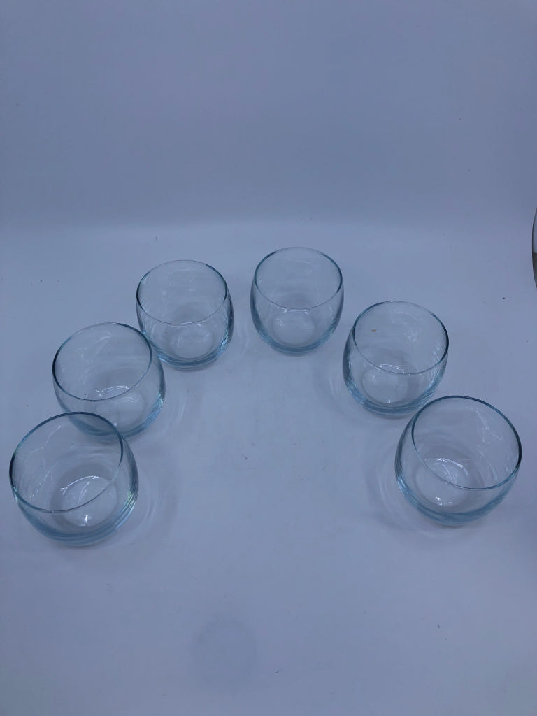 6PC SHORT GLASS CUPS.