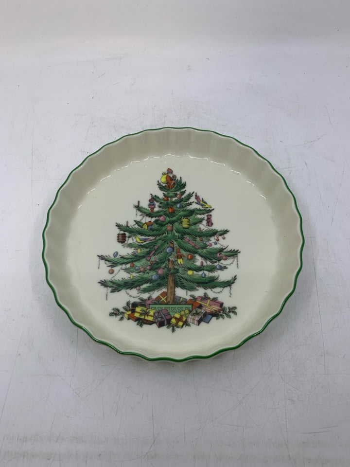 CHRISTMAS TREE TART/QUICHE PLATE.