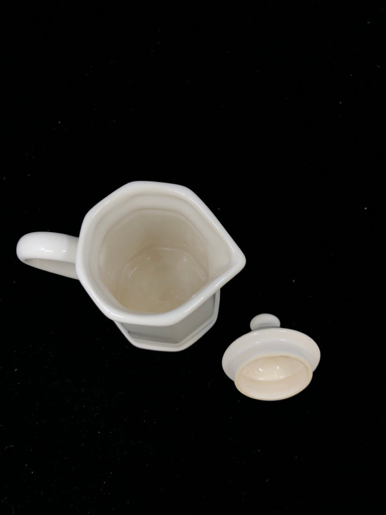 PFALTZGRAFF HERITAGE WHITE CERAMIC LIDDED CREAMER.
