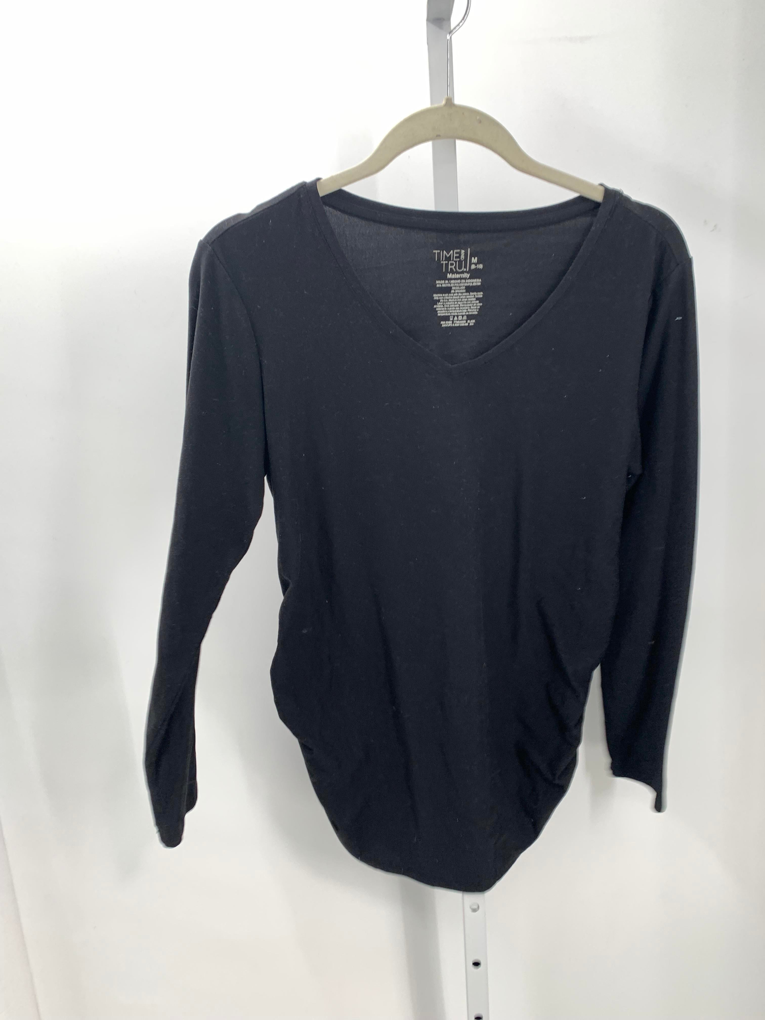 Time and Tru Black Size Medium Maternity Long Sleeve Shirt