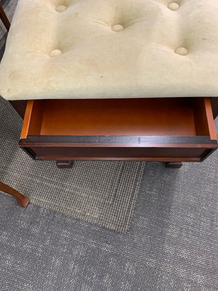 WOODEN BOMBAY WRITING DESK W/STOOL.
