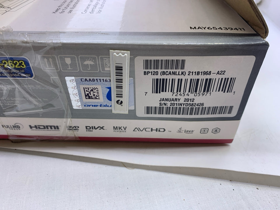 NIB LG BLU-RAY PLAYER.