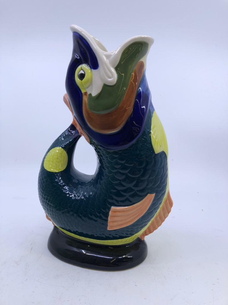 VTG KOI FISH CERAMIC VASE/ PITCHER- DARTMOUTH DEVON ENGLAND.