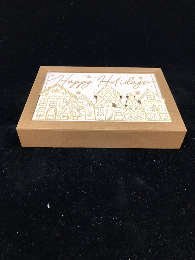 "HAPPY HOLIDAYS" SPARKLE BLOCK SIGN.