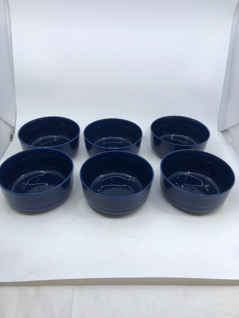 12 PC SVC 6 COBALT BLUE DINNER PLATES/BOWLS- HUE.