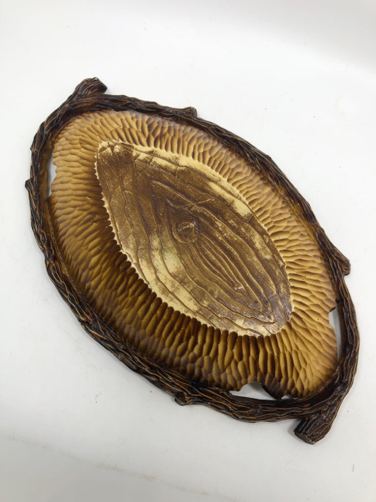 RESIN GRAPES AND LEAVES BOWL.