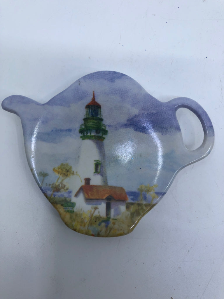 2 LIGHTHOUSE SCENERY TEA BAG HOLDER