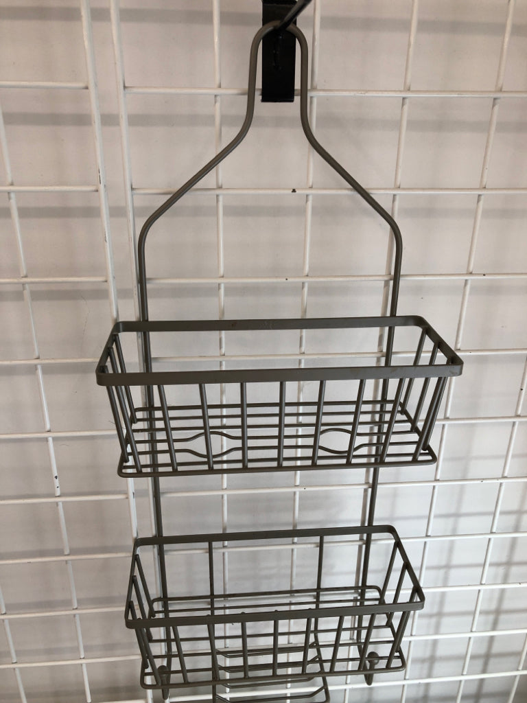 METAL GREY 2 TIER SHOWER CADDY.