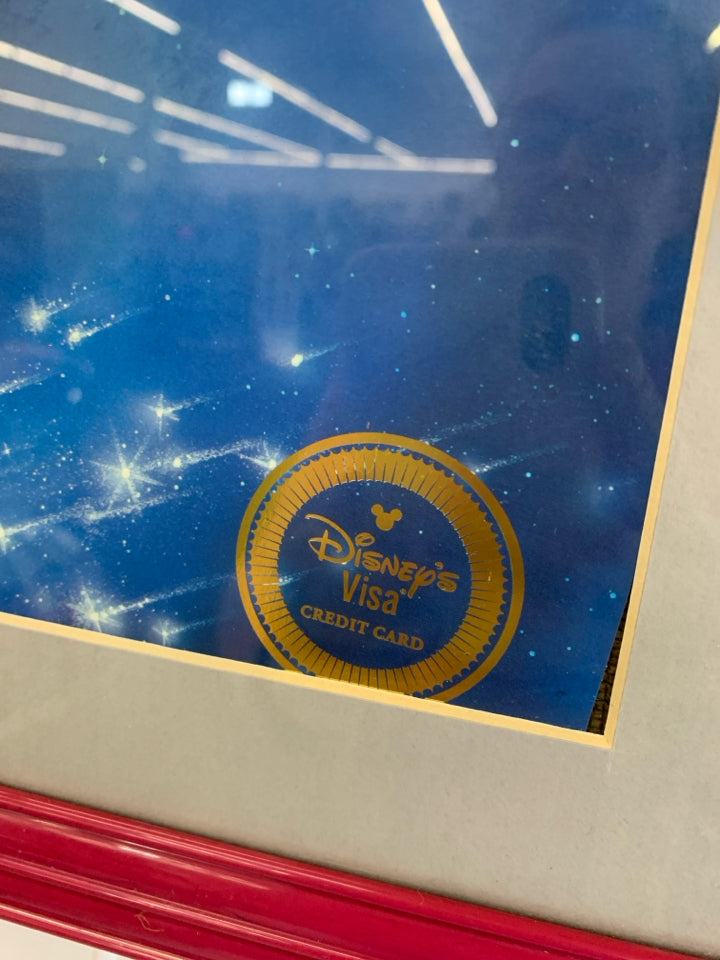 SORCERERS APPRENTICE MICKEY MOUSE FRAMED PRINT W/VISA STAMP.