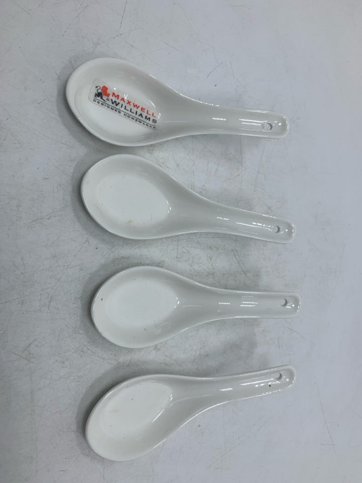 4 FLAT ASIAN SOUP SPOONS- MAXWELL WILLIAMS