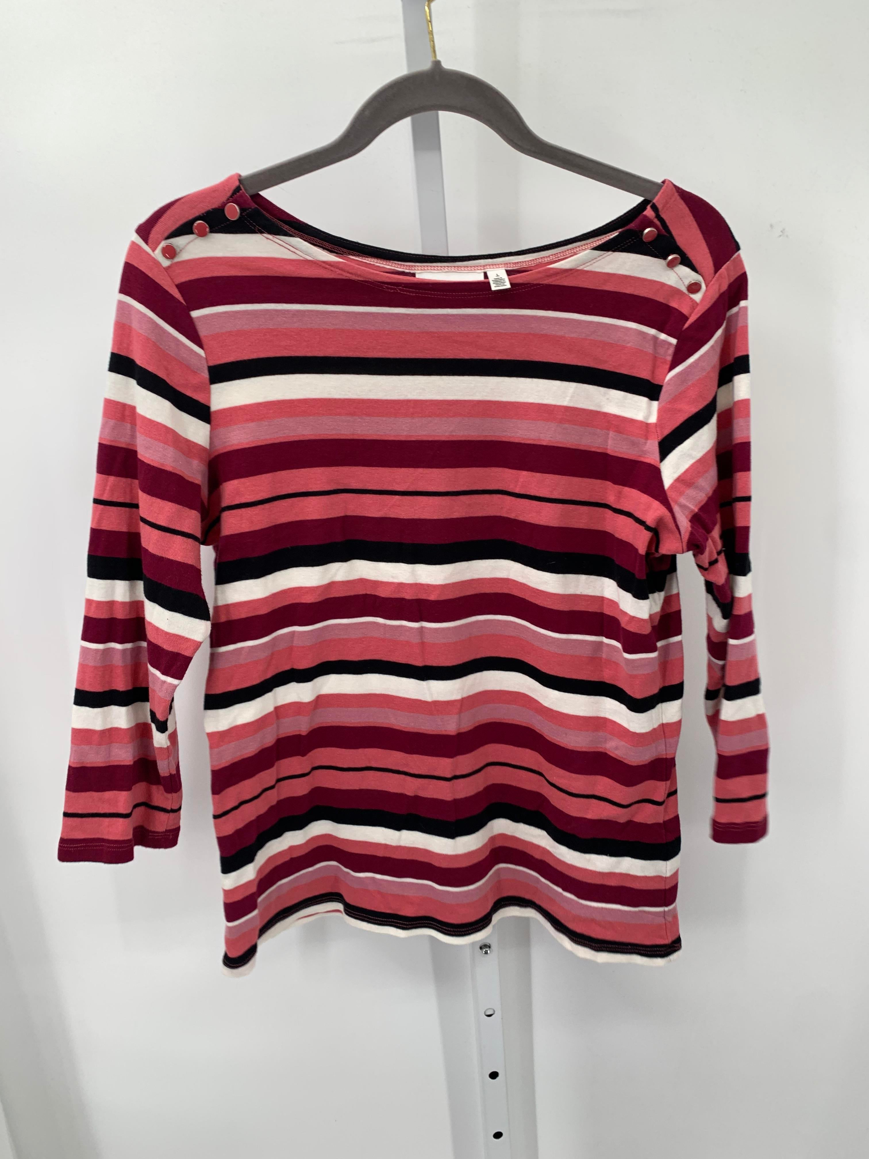 Rafaella Size Large Misses 3/4 Sleeve Shirt