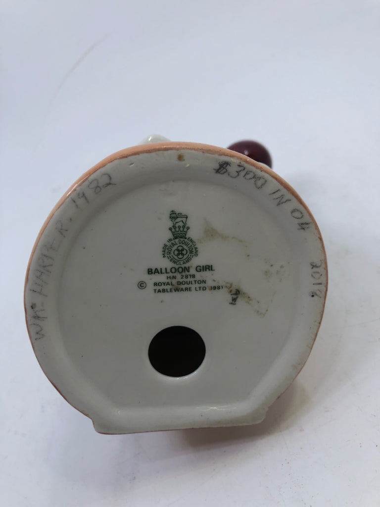 CERAMIC "BALLOON GIRL" LADY HOLDING BALLOONS.