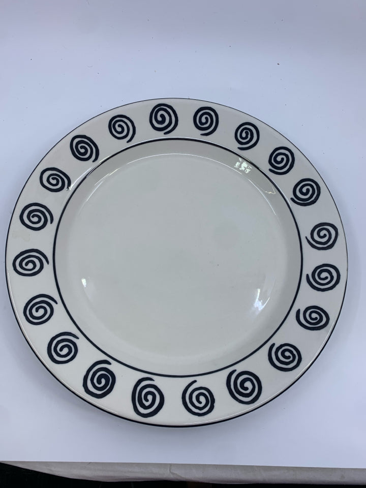 BLACK & WHITE SWIRL SERVING BOWL.