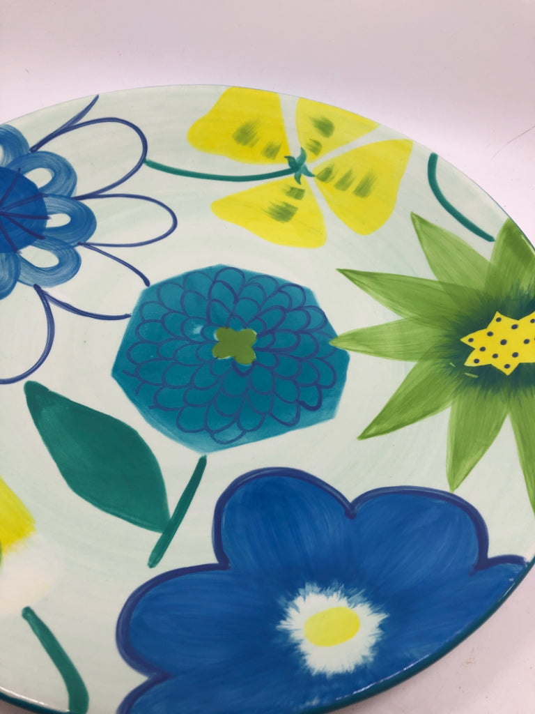 BLUE FLORAL PLATTER.