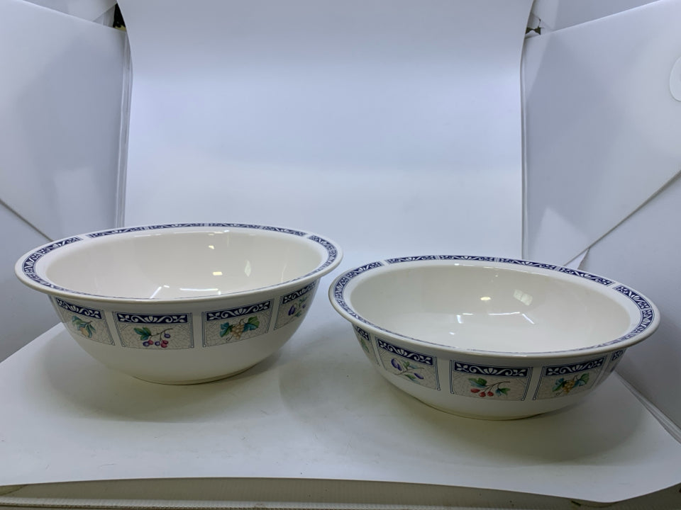 2 LARGE NESTING BOWLS SUNBURY GROVE PATTERN.