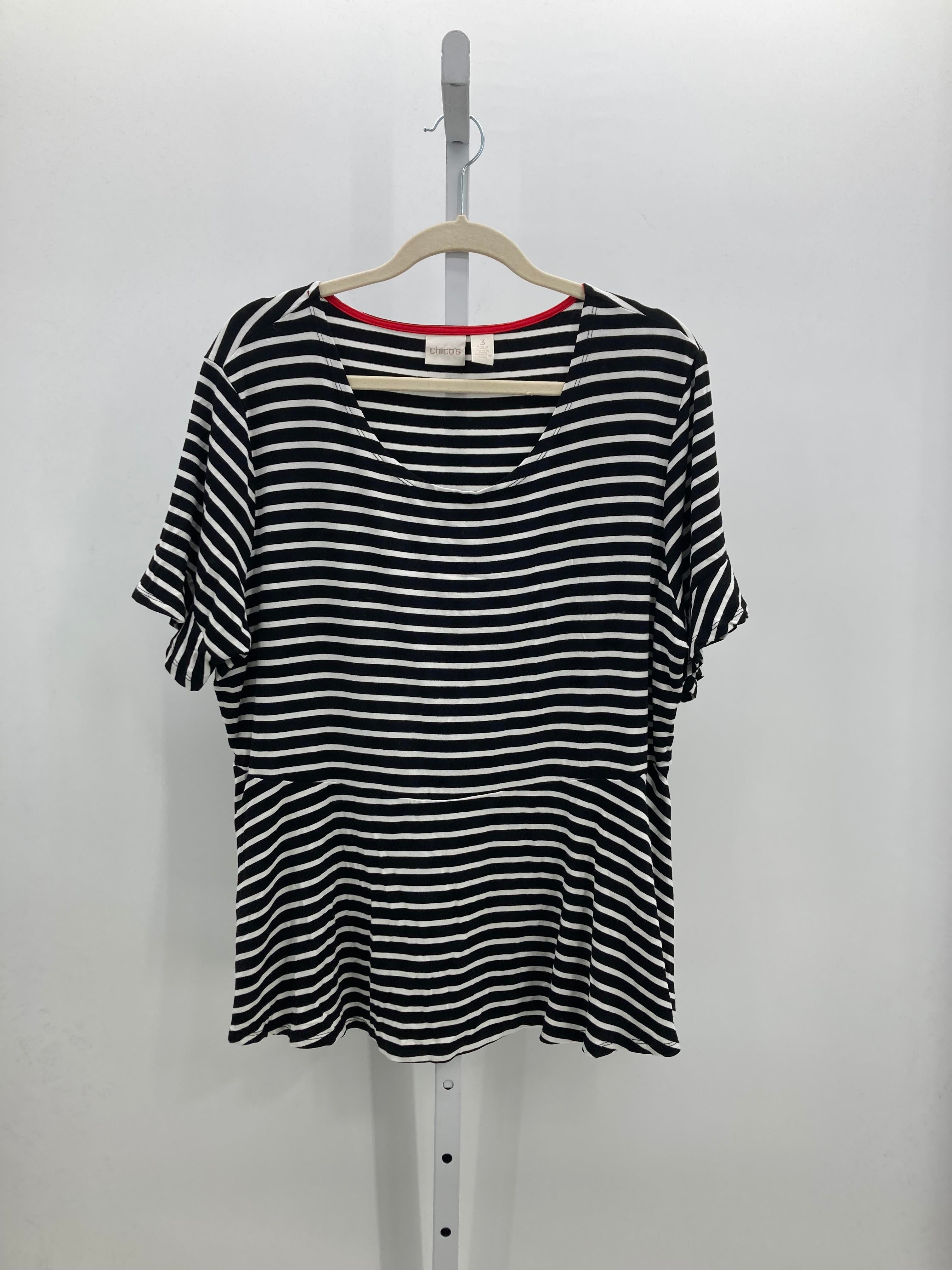 Chico's Size Large Misses Short Sleeve Shirt