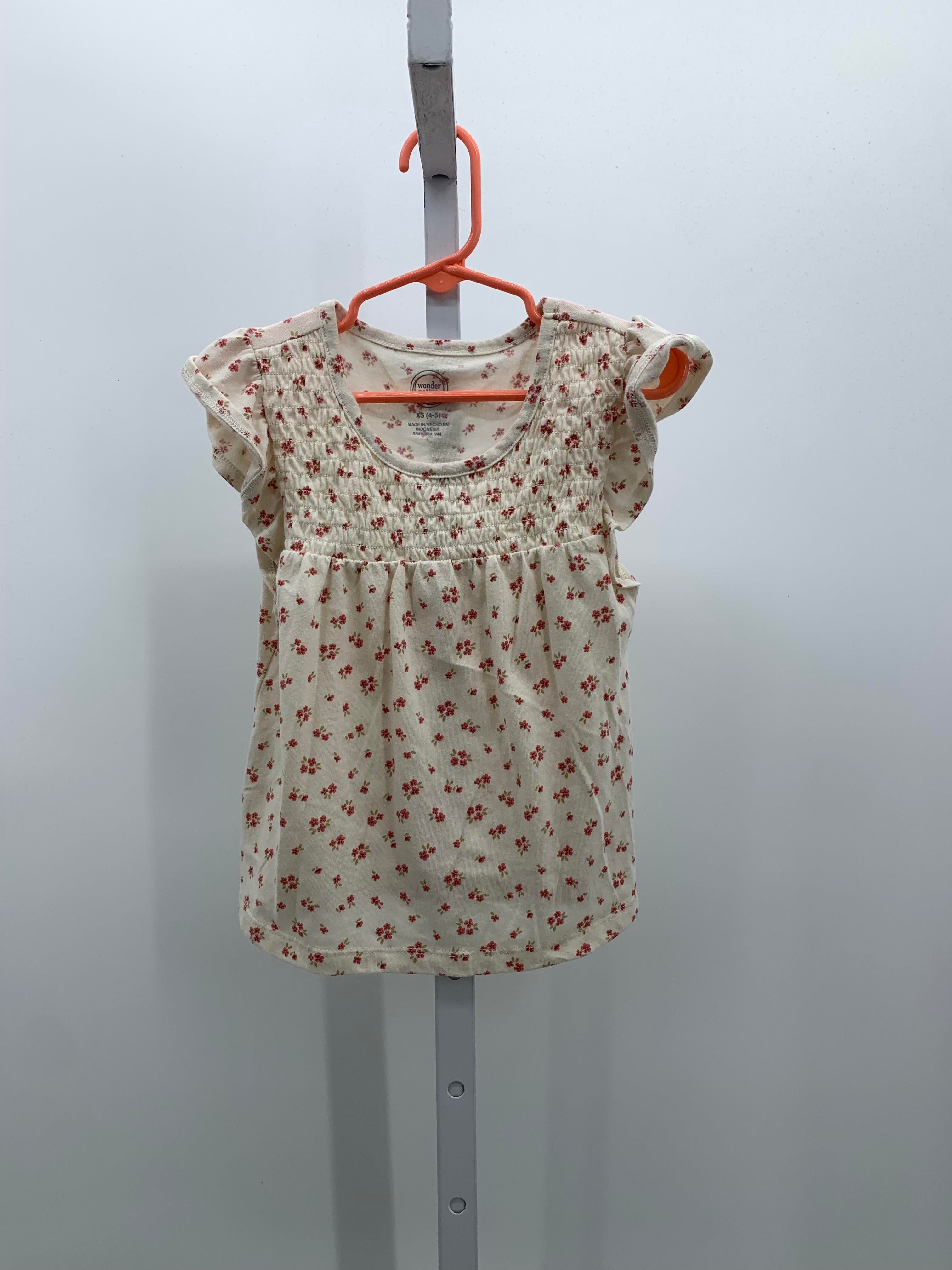 Wonder Nation Size 4-5 Girls Short Sleeve Shirt