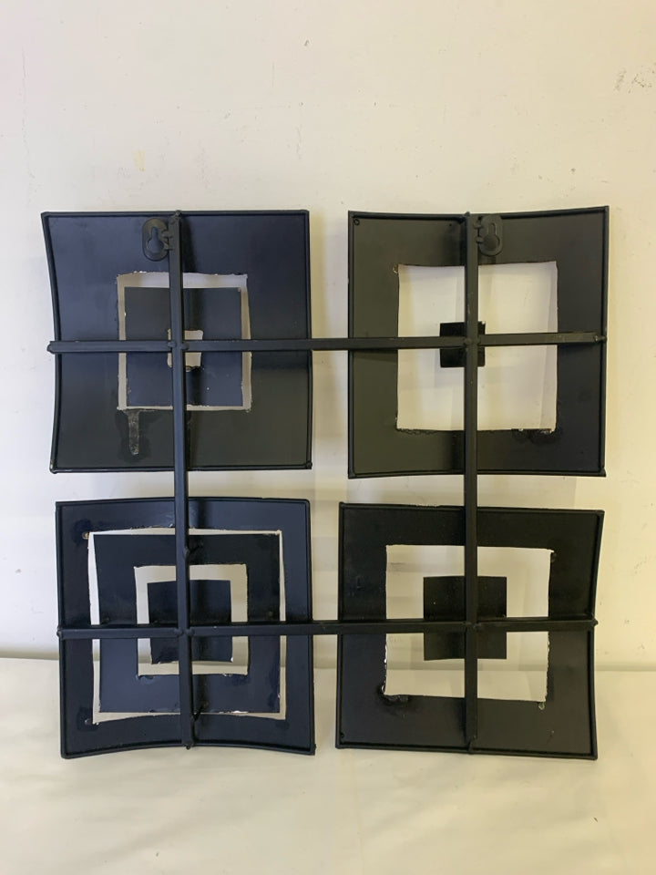 ABSTRACT BROWN SQUARE PATTERN WALL HANGING.