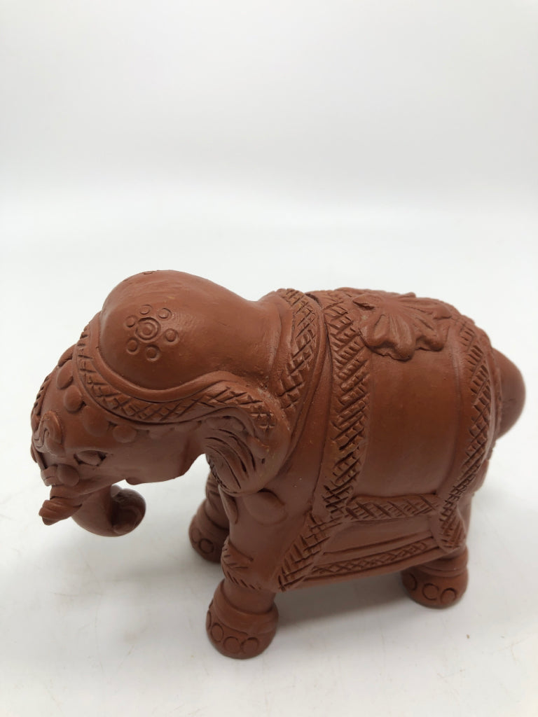 TERRA COTTA ELEPHANT FIGURINE.