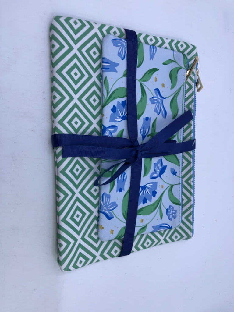 NIP 2 FAUX LEATHER PENCIL POUCHES.
