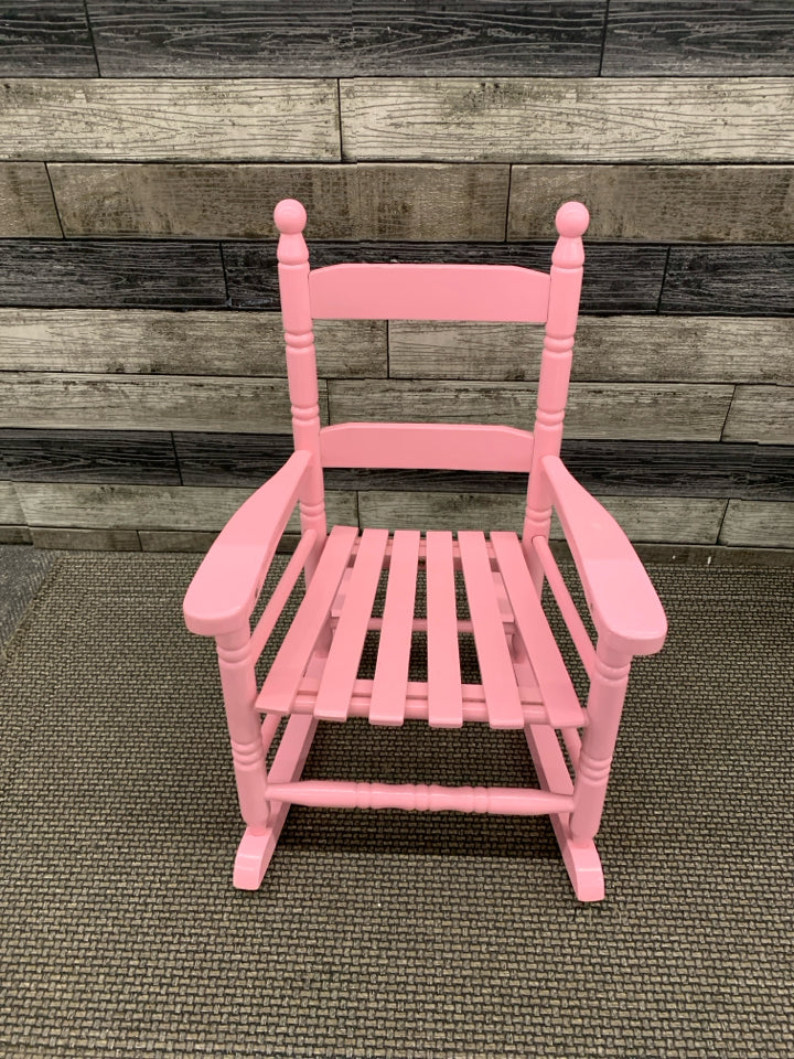 PINK PAINTED DOLL/CHILD ROCKER.